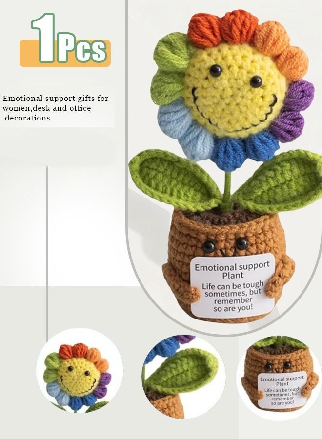 باقة زهور عباد الشمس المصنوعة يدويًا، هدية دعم عاطفي للنساء، ديكور للمكتب والمكتب، زهور عباد الشمس الاصطناعية للمنزل، لوحة قيادة السيارة، أعياد الميلاد، الشفاء العاجل 手工向日葵花束，女性情感支持礼物，办公室和办公室装饰器，家庭人造向日葵花，汽车仪表板，生日，快速恢复 - Image 1